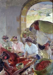 Die Vorbereitung der Trockentrauben, 1890